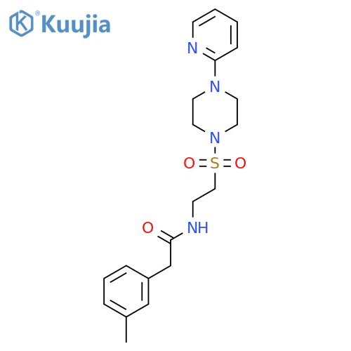 2-(3-methylphenyl)-N-(2-{4-(pyridin-2-yl)piperazin-1-ylsulfonyl}ethyl)acetamide structure