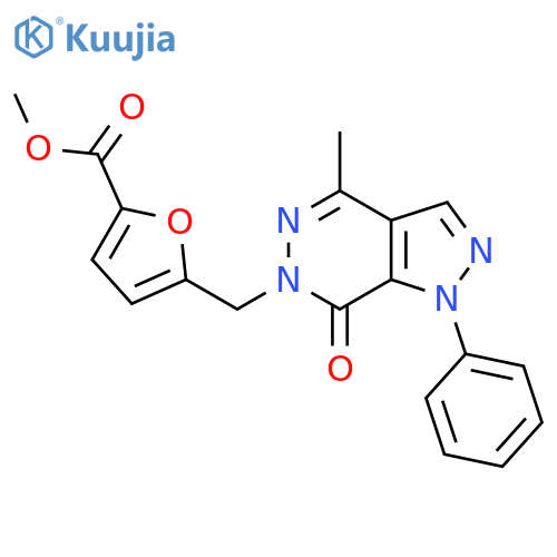 methyl 5-({4-methyl-7-oxo-1-phenyl-1H,6H,7H-pyrazolo3,4-dpyridazin-6-yl}methyl)furan-2-carboxylate structure