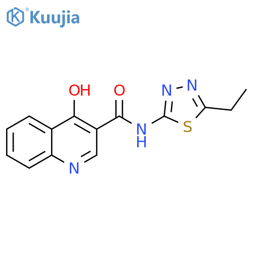 N-(5-ethyl-1,3,4-thiadiazol-2-yl)-4-hydroxyquinoline-3-carboxamide structure