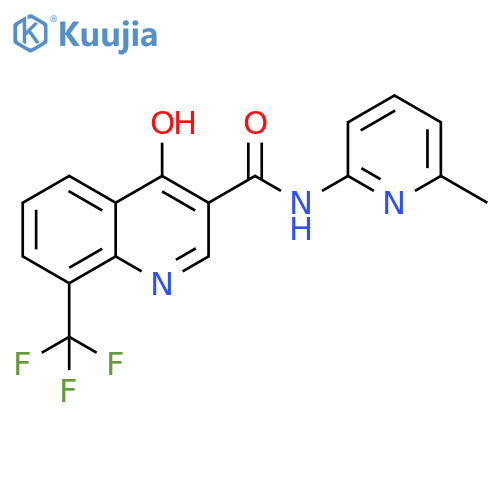 4-hydroxy-N-(6-methylpyridin-2-yl)-8-(trifluoromethyl)quinoline-3-carboxamide structure