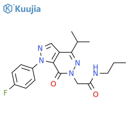 2-1-(4-fluorophenyl)-7-oxo-4-(propan-2-yl)-1H,6H,7H-pyrazolo3,4-dpyridazin-6-yl-N-propylacetamide structure