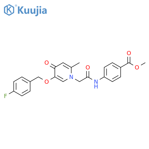 methyl 4-(2-{5-(4-fluorophenyl)methoxy-2-methyl-4-oxo-1,4-dihydropyridin-1-yl}acetamido)benzoate structure