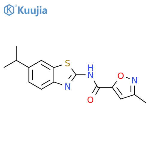 3-methyl-N-6-(propan-2-yl)-1,3-benzothiazol-2-yl-1,2-oxazole-5-carboxamide structure