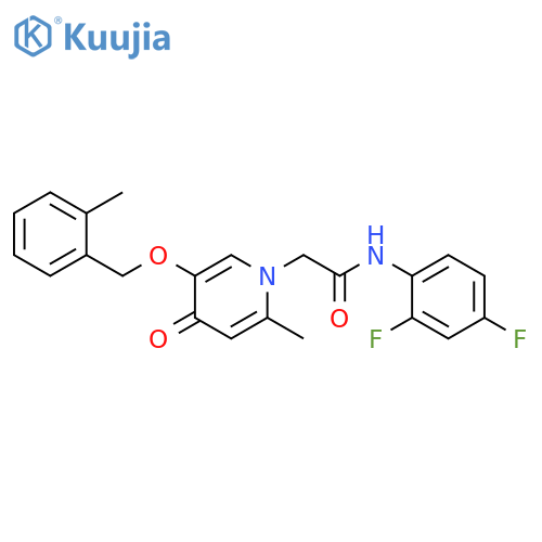 N-(2,4-difluorophenyl)-2-{2-methyl-5-(2-methylphenyl)methoxy-4-oxo-1,4-dihydropyridin-1-yl}acetamide structure
