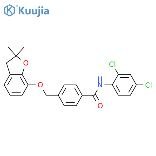 N-(2,4-dichlorophenyl)-4-{(2,2-dimethyl-2,3-dihydro-1-benzofuran-7-yl)oxymethyl}benzamide structure
