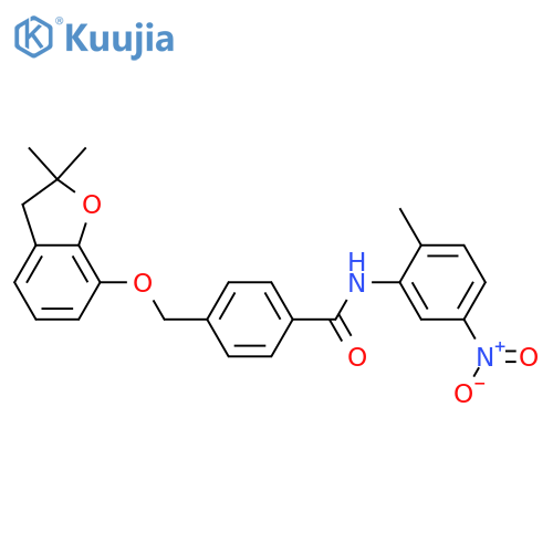 4-{(2,2-dimethyl-2,3-dihydro-1-benzofuran-7-yl)oxymethyl}-N-(2-methyl-5-nitrophenyl)benzamide structure