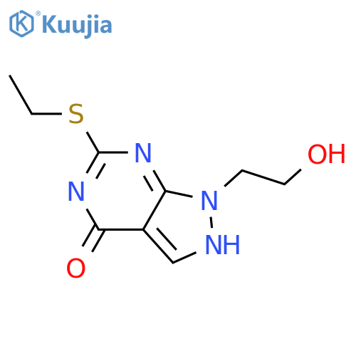 6-(ethylsulfanyl)-1-(2-hydroxyethyl)-1H,4H,5H-pyrazolo3,4-dpyrimidin-4-one structure