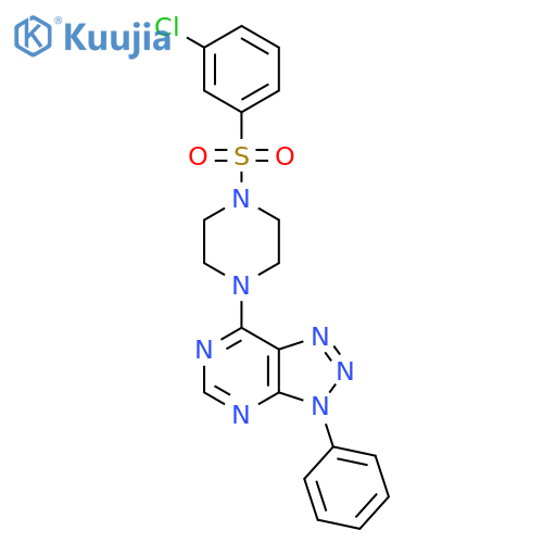 1-(3-chlorobenzenesulfonyl)-4-{3-phenyl-3H-1,2,3triazolo4,5-dpyrimidin-7-yl}piperazine structure