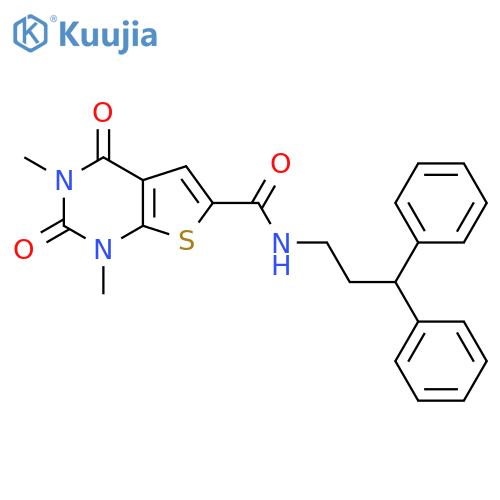 N-(3,3-diphenylpropyl)-1,3-dimethyl-2,4-dioxo-1H,2H,3H,4H-thieno2,3-dpyrimidine-6-carboxamide structure