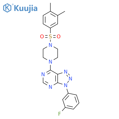 1-(3,4-dimethylbenzenesulfonyl)-4-3-(3-fluorophenyl)-3H-1,2,3triazolo4,5-dpyrimidin-7-ylpiperazine structure