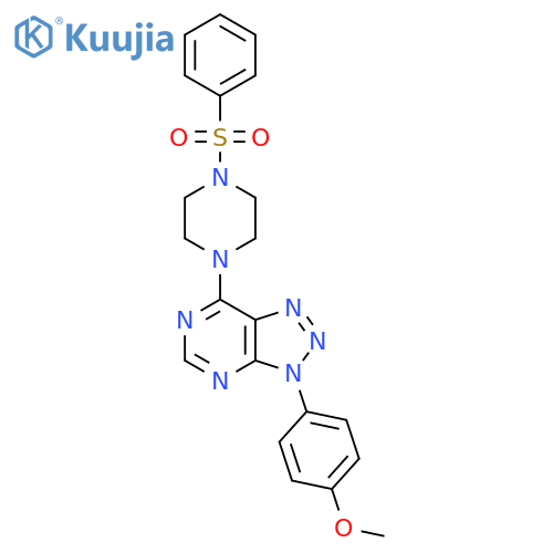 1-(benzenesulfonyl)-4-3-(4-methoxyphenyl)-3H-1,2,3triazolo4,5-dpyrimidin-7-ylpiperazine structure