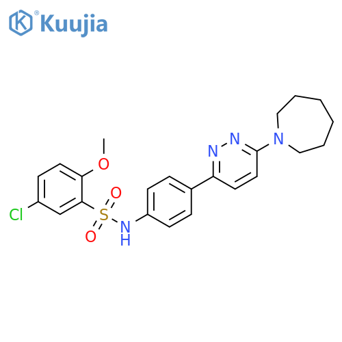 N-{4-6-(azepan-1-yl)pyridazin-3-ylphenyl}-5-chloro-2-methoxybenzene-1-sulfonamide structure