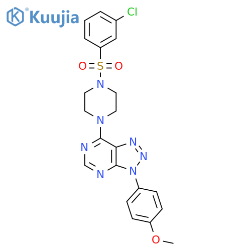1-(3-chlorobenzenesulfonyl)-4-3-(4-methoxyphenyl)-3H-1,2,3triazolo4,5-dpyrimidin-7-ylpiperazine structure