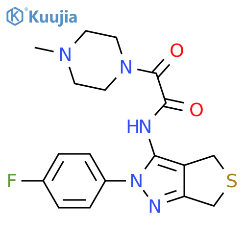 N-2-(4-fluorophenyl)-2H,4H,6H-thieno3,4-cpyrazol-3-yl-2-(4-methylpiperazin-1-yl)-2-oxoacetamide structure