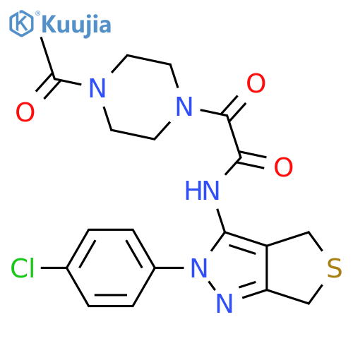 2-(4-acetylpiperazin-1-yl)-N-2-(4-chlorophenyl)-2H,4H,6H-thieno3,4-cpyrazol-3-yl-2-oxoacetamide structure