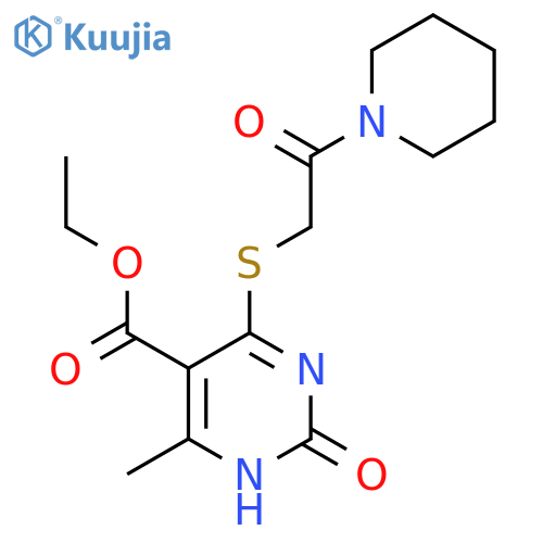ethyl 6-methyl-2-oxo-4-{2-oxo-2-(piperidin-1-yl)ethylsulfanyl}-1,2-dihydropyrimidine-5-carboxylate structure