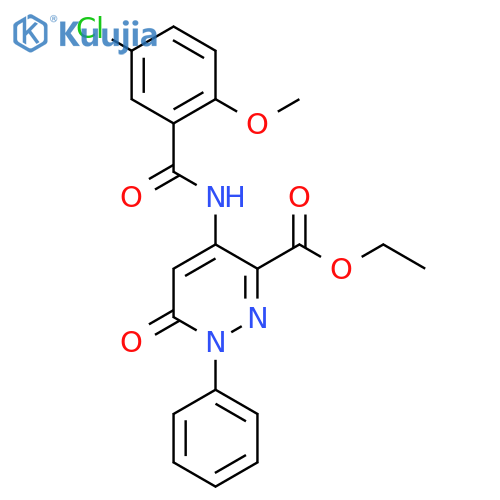 ethyl 4-(5-chloro-2-methoxybenzamido)-6-oxo-1-phenyl-1,6-dihydropyridazine-3-carboxylate structure