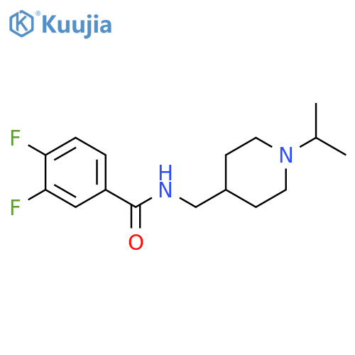 3,4-difluoro-N-{1-(propan-2-yl)piperidin-4-ylmethyl}benzamide structure