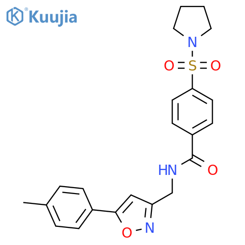 N-{5-(4-methylphenyl)-1,2-oxazol-3-ylmethyl}-4-(pyrrolidine-1-sulfonyl)benzamide structure