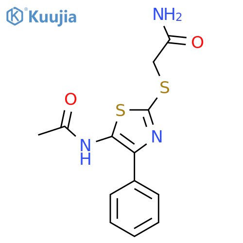 2-(5-acetamido-4-phenyl-1,3-thiazol-2-yl)sulfanylacetamide structure