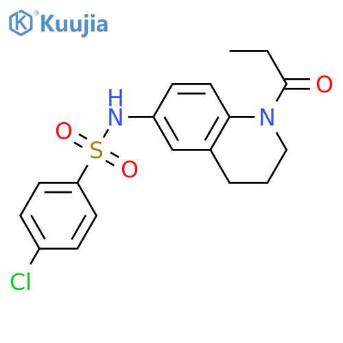 4-chloro-N-(1-propanoyl-1,2,3,4-tetrahydroquinolin-6-yl)benzene-1-sulfonamide structure