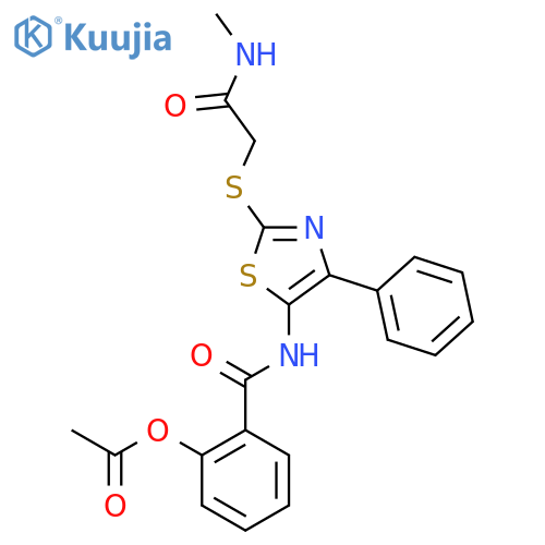 2-(2-{(methylcarbamoyl)methylsulfanyl}-4-phenyl-1,3-thiazol-5-yl)carbamoylphenyl acetate structure