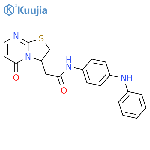 2-{5-oxo-2H,3H,5H-1,3thiazolo3,2-apyrimidin-3-yl}-N-4-(phenylamino)phenylacetamide structure
