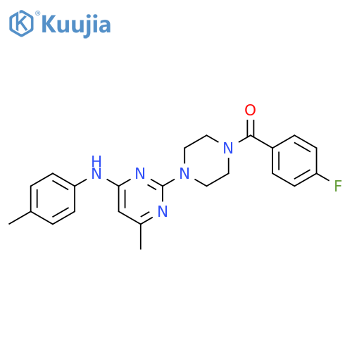 2-4-(4-fluorobenzoyl)piperazin-1-yl-6-methyl-N-(4-methylphenyl)pyrimidin-4-amine structure