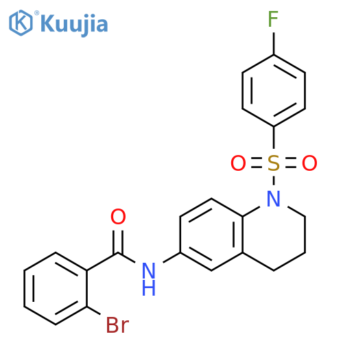 2-bromo-N-1-(4-fluorobenzenesulfonyl)-1,2,3,4-tetrahydroquinolin-6-ylbenzamide structure