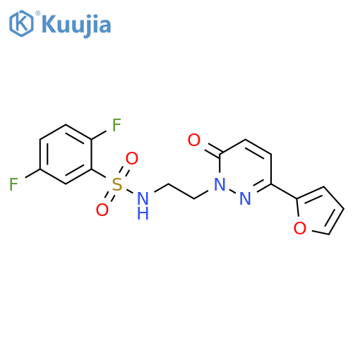 2,5-difluoro-N-{2-3-(furan-2-yl)-6-oxo-1,6-dihydropyridazin-1-ylethyl}benzene-1-sulfonamide structure