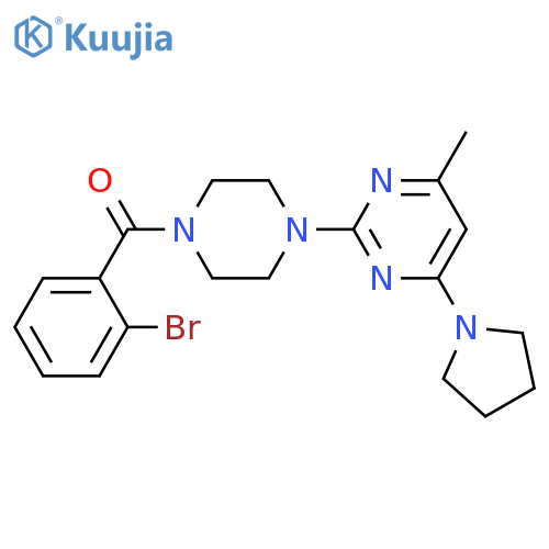 2-4-(2-bromobenzoyl)piperazin-1-yl-4-methyl-6-(pyrrolidin-1-yl)pyrimidine structure