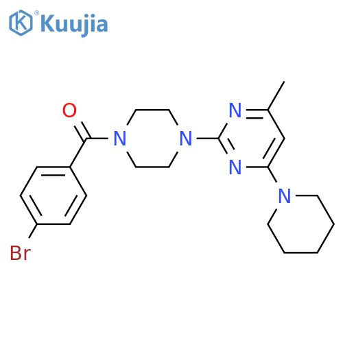 2-4-(4-bromobenzoyl)piperazin-1-yl-4-methyl-6-(piperidin-1-yl)pyrimidine structure