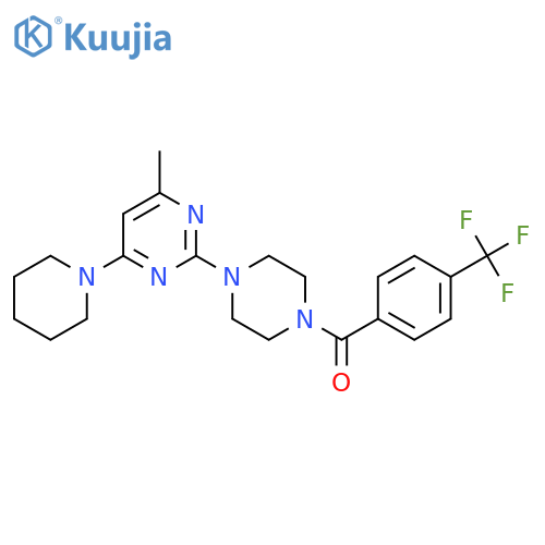 4-methyl-6-(piperidin-1-yl)-2-{4-4-(trifluoromethyl)benzoylpiperazin-1-yl}pyrimidine structure
