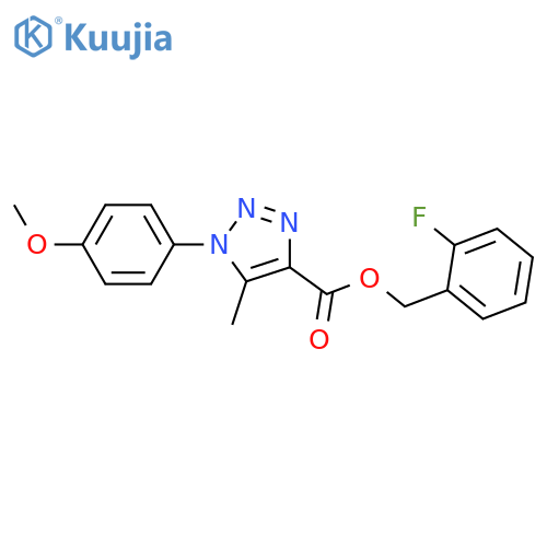 (2-fluorophenyl)methyl 1-(4-methoxyphenyl)-5-methyl-1H-1,2,3-triazole-4-carboxylate structure