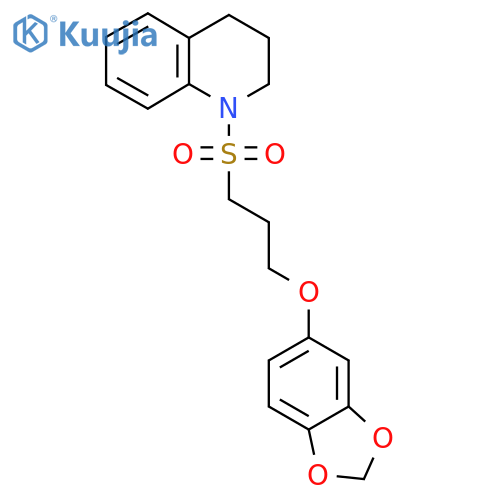 1-3-(2H-1,3-benzodioxol-5-yloxy)propanesulfonyl-1,2,3,4-tetrahydroquinoline structure