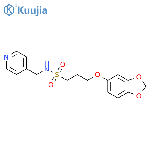 3-(2H-1,3-benzodioxol-5-yloxy)-N-(pyridin-4-yl)methylpropane-1-sulfonamide structure