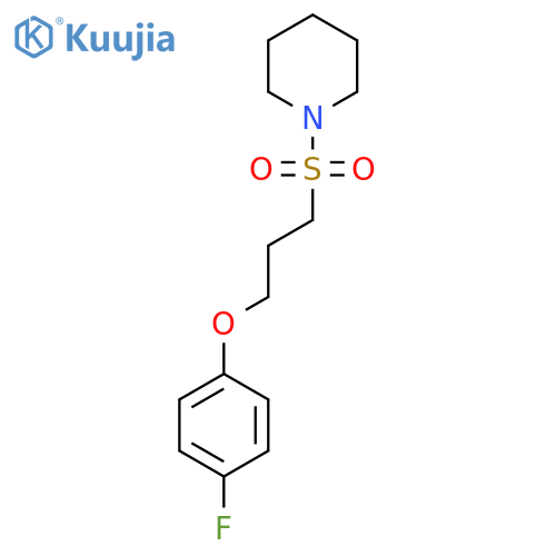 1-3-(4-fluorophenoxy)propanesulfonylpiperidine structure