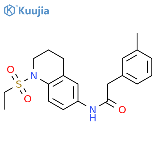 N-(1-ethylsulfonyl-3,4-dihydro-2H-quinolin-6-yl)-2-(3-methylphenyl)acetamide structure
