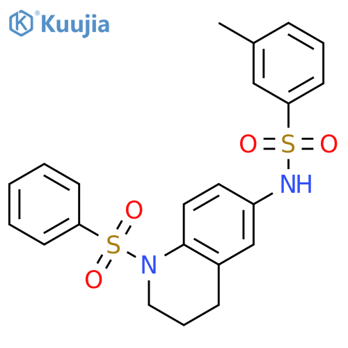 N-1-(benzenesulfonyl)-1,2,3,4-tetrahydroquinolin-6-yl-3-methylbenzene-1-sulfonamide structure