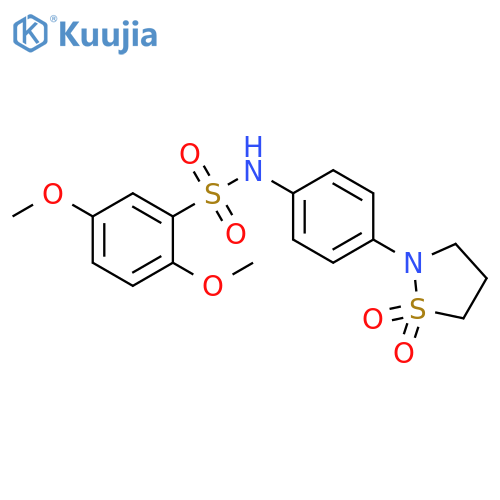 N-4-(1,1-dioxo-1lambda6,2-thiazolidin-2-yl)phenyl-2,5-dimethoxybenzene-1-sulfonamide structure
