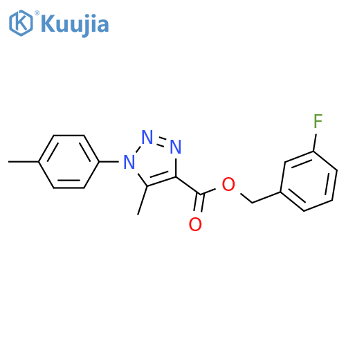(3-fluorophenyl)methyl 5-methyl-1-(4-methylphenyl)-1H-1,2,3-triazole-4-carboxylate structure