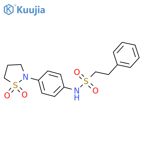 N-4-(1,1-dioxo-1lambda6,2-thiazolidin-2-yl)phenyl-2-phenylethane-1-sulfonamide structure