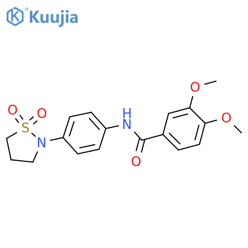 N-4-(1,1-dioxo-1lambda6,2-thiazolidin-2-yl)phenyl-3,4-dimethoxybenzamide structure
