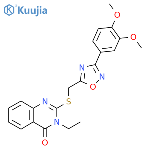 2-({3-(3,4-dimethoxyphenyl)-1,2,4-oxadiazol-5-ylmethyl}sulfanyl)-3-ethyl-3,4-dihydroquinazolin-4-one structure