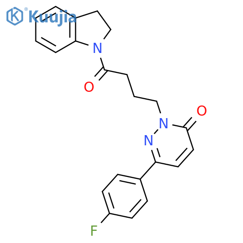 2-4-(2,3-dihydro-1H-indol-1-yl)-4-oxobutyl-6-(4-fluorophenyl)-2,3-dihydropyridazin-3-one structure