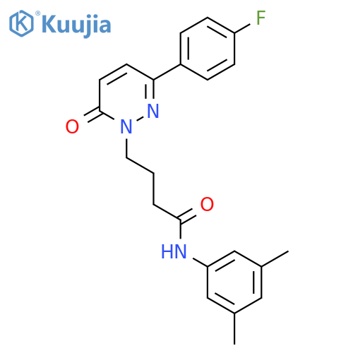 N-(3,5-dimethylphenyl)-4-3-(4-fluorophenyl)-6-oxo-1,6-dihydropyridazin-1-ylbutanamide structure