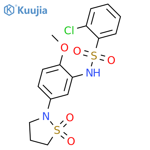 2-chloro-N-5-(1,1-dioxo-1lambda6,2-thiazolidin-2-yl)-2-methoxyphenylbenzene-1-sulfonamide structure