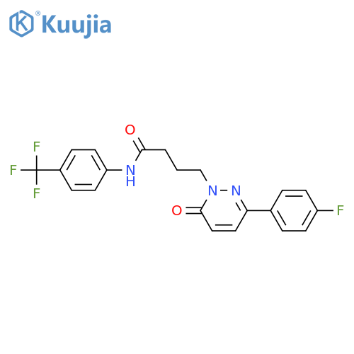 4-3-(4-fluorophenyl)-6-oxo-1,6-dihydropyridazin-1-yl-N-4-(trifluoromethyl)phenylbutanamide structure