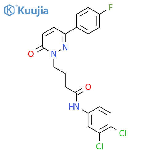 N-(3,4-dichlorophenyl)-4-3-(4-fluorophenyl)-6-oxo-1,6-dihydropyridazin-1-ylbutanamide structure