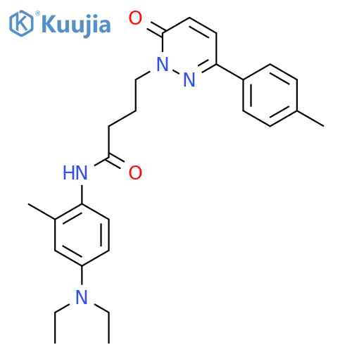 N-4-(diethylamino)-2-methylphenyl-4-3-(4-methylphenyl)-6-oxo-1,6-dihydropyridazin-1-ylbutanamide structure